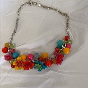 Colorful Floral Charm Necklace